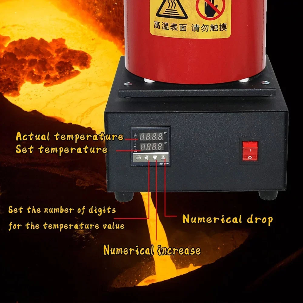 SHANGNIULU Gold Melting Furnace 2KG, 1400W, 2100F, 110V