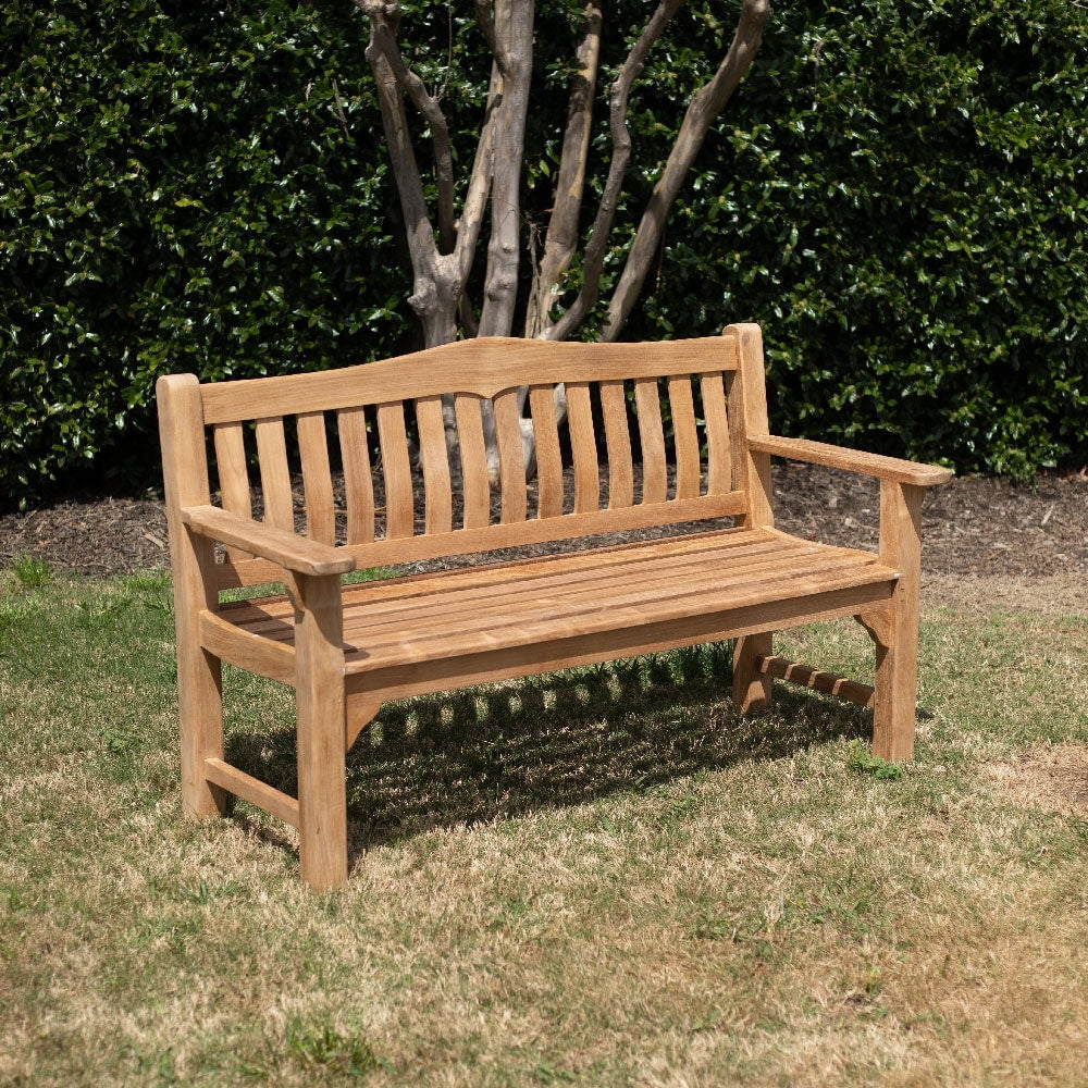 Ash & Ember Patio Bench, Grade A Teak, 53 in, Seats 2 - Hawthorne