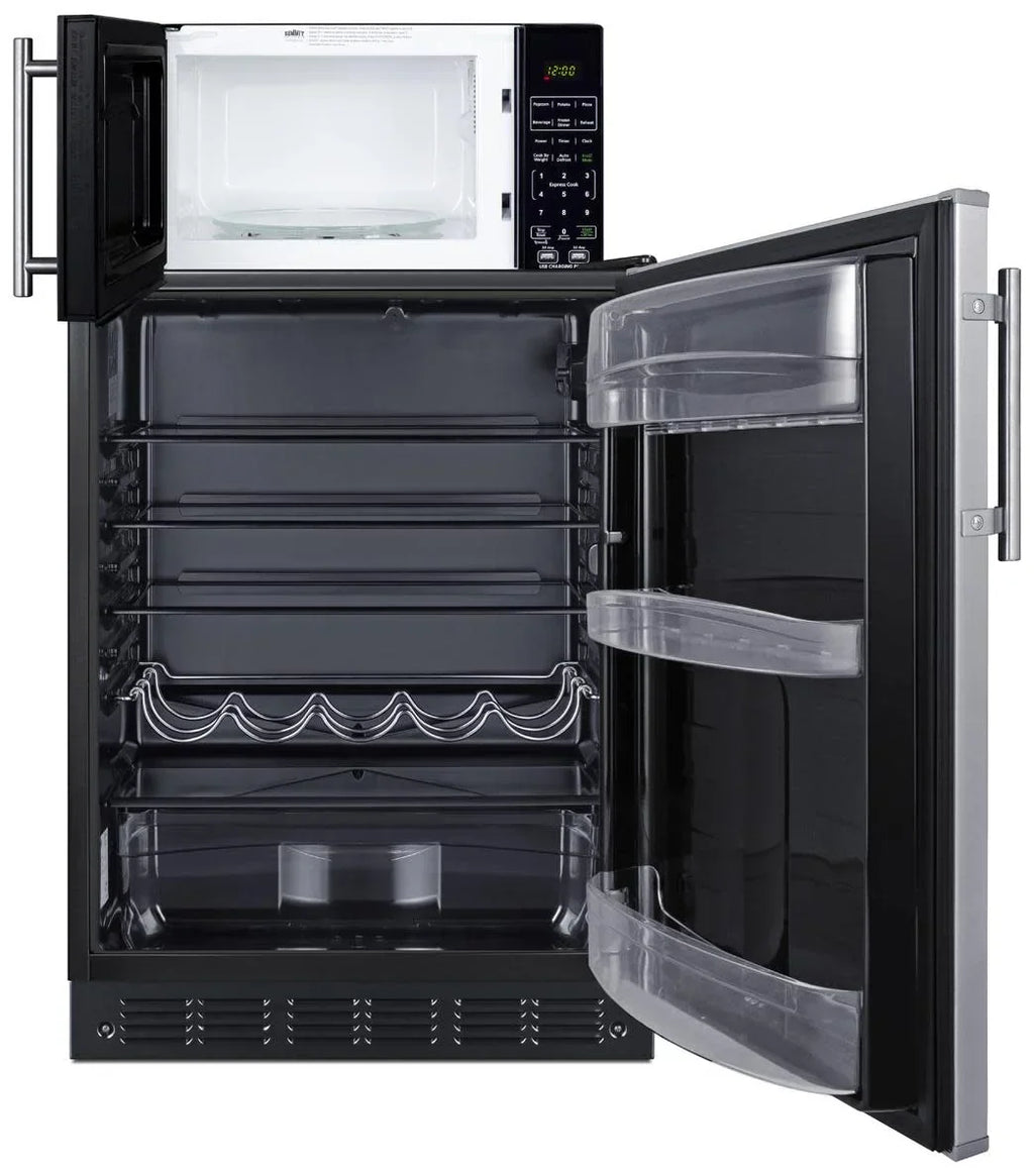 Summit Microwave And Refrigerator Combination, 24 Inch, 5.5 Cu.Ft. - MRF6BK2SSA FF6BK2SS SM903BSA1