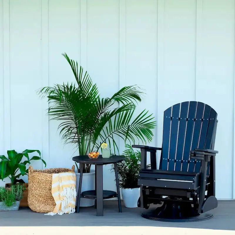 Poly Lumber Adirondack Swivel Glider Chair, 30W x 28D x 44H