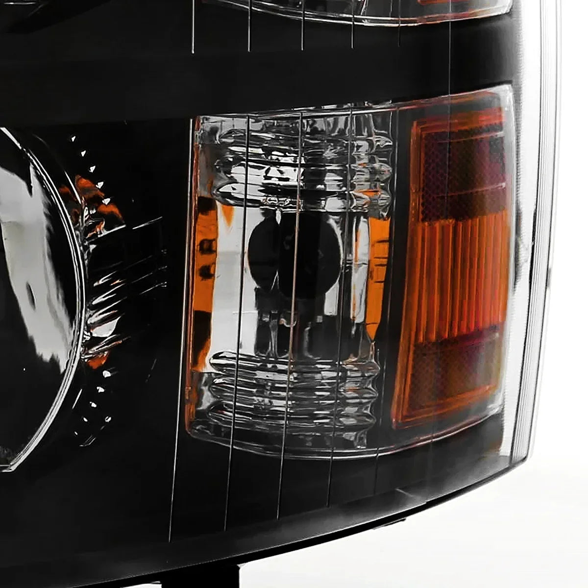 Spec-D Tuning Crystal Black Headlights, LED Tail Lamps And Black Grille For 2007-2013 Chevy Silverado 1500 Pickup