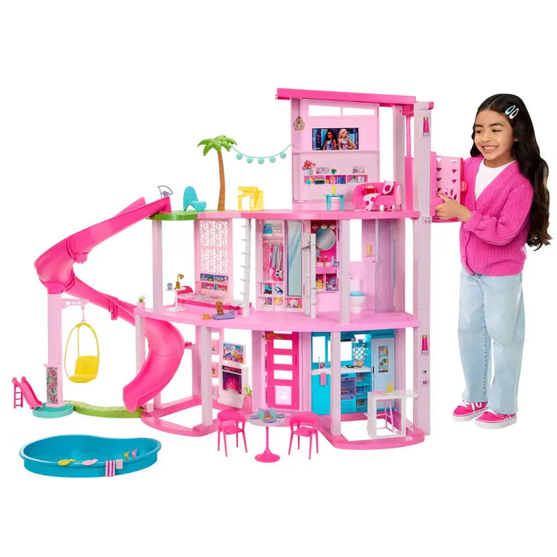 Barbie Dreamhouse Interactive Dollhouse With Waterslide, 10 Themed Rooms, 75+ Accessories