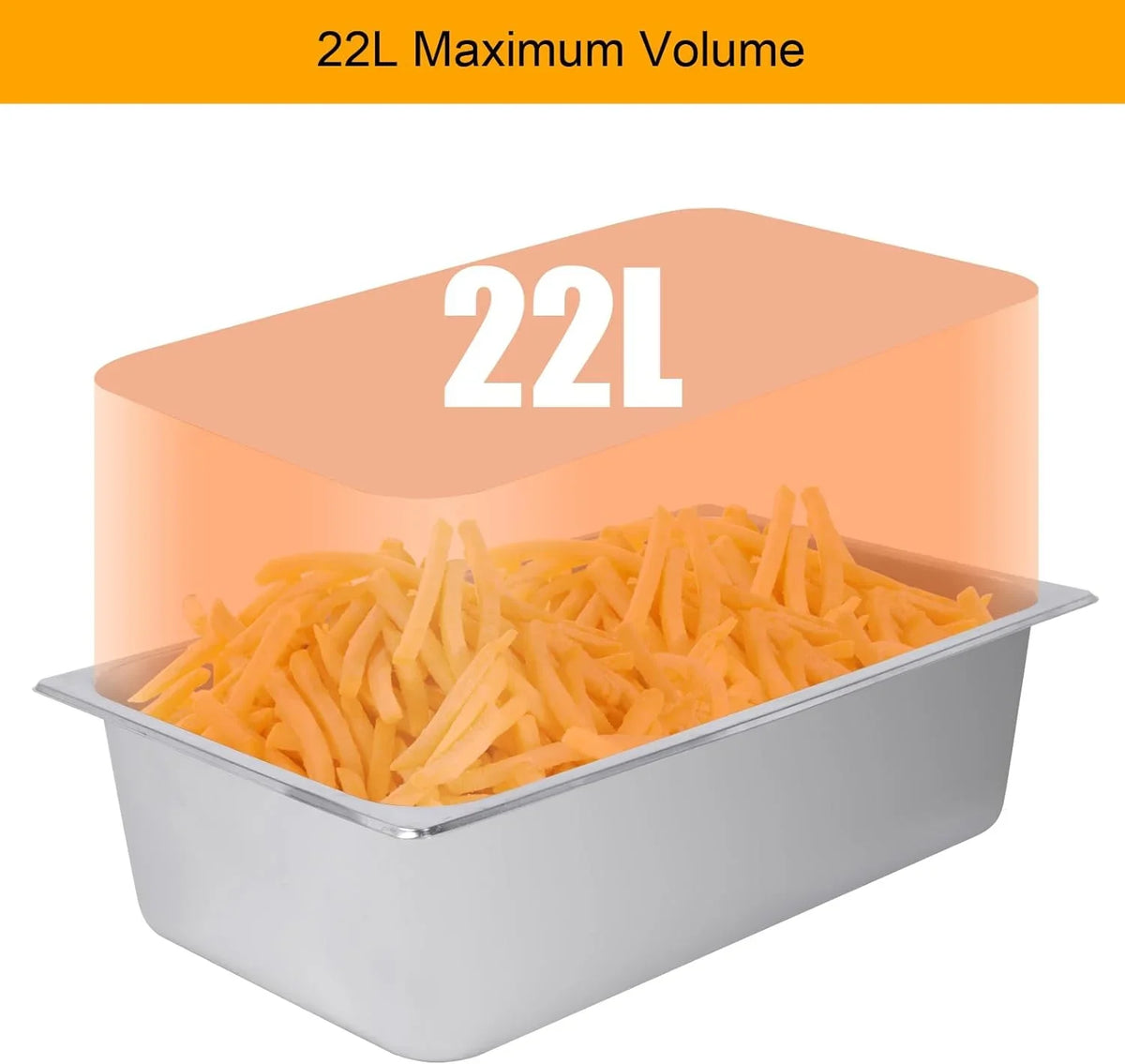 ROVSUN Electric Deep Fryer, 23.8Qt, 5000W, Stainless Steel