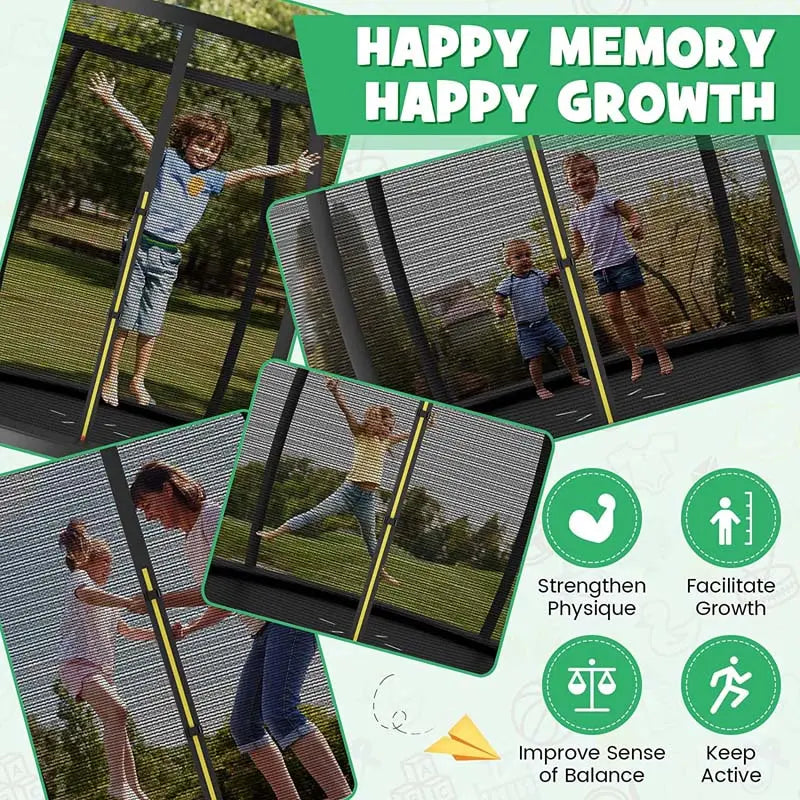 Large Backyard Trampoline With Enclosure Net, Safety Pad And Ladder - 8/10/12 Ft Round