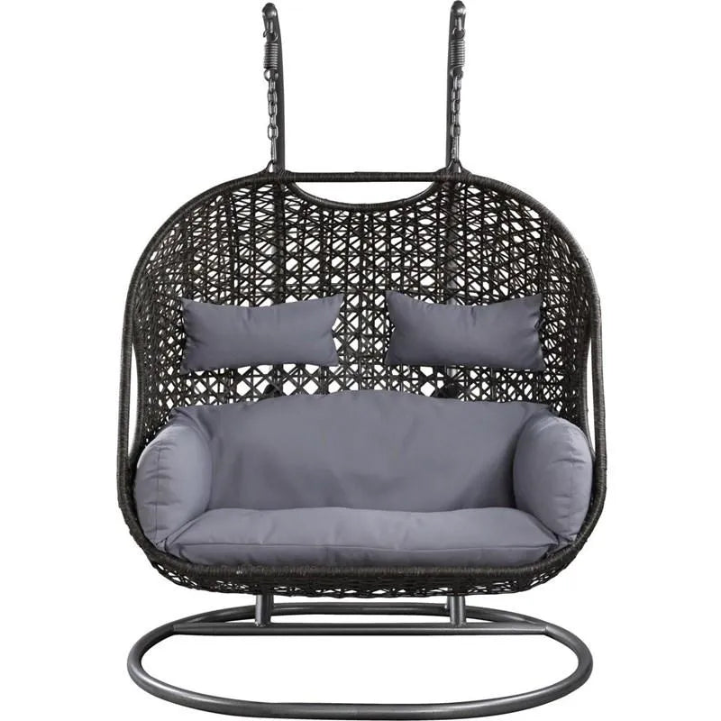 Patio Wicker Hanging Basket Chair With Stand - 600lbs