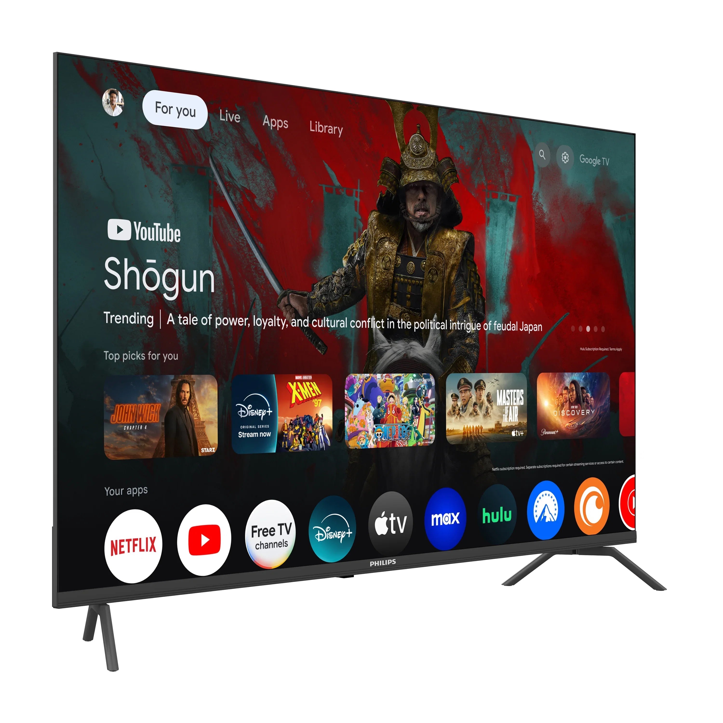 Philips 60 Class 4K Ultra HD Google Smart LED TV - 60PUL7555/F7