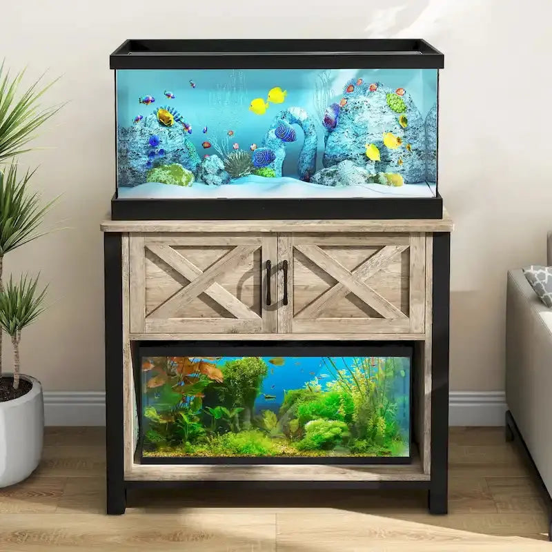 Moasis Aquarium Stand Cabinet For 40-50 Gallon Fish Tanks With Built-In Power Outlets