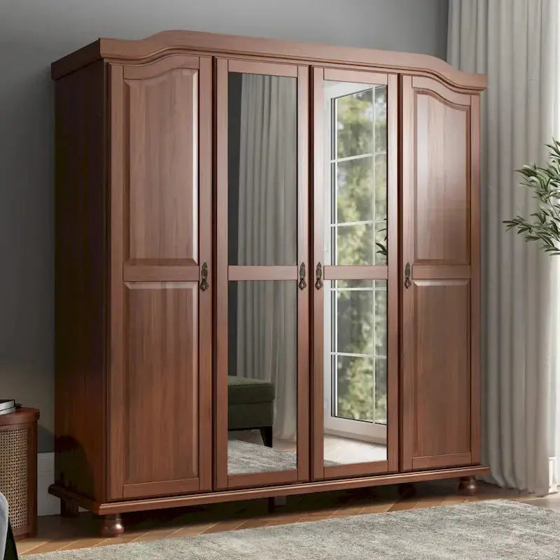 Palace Imports Kyle 4-Door Solid Wood Armoire, 72.25w x 76.5h x 22.25d - Kyle