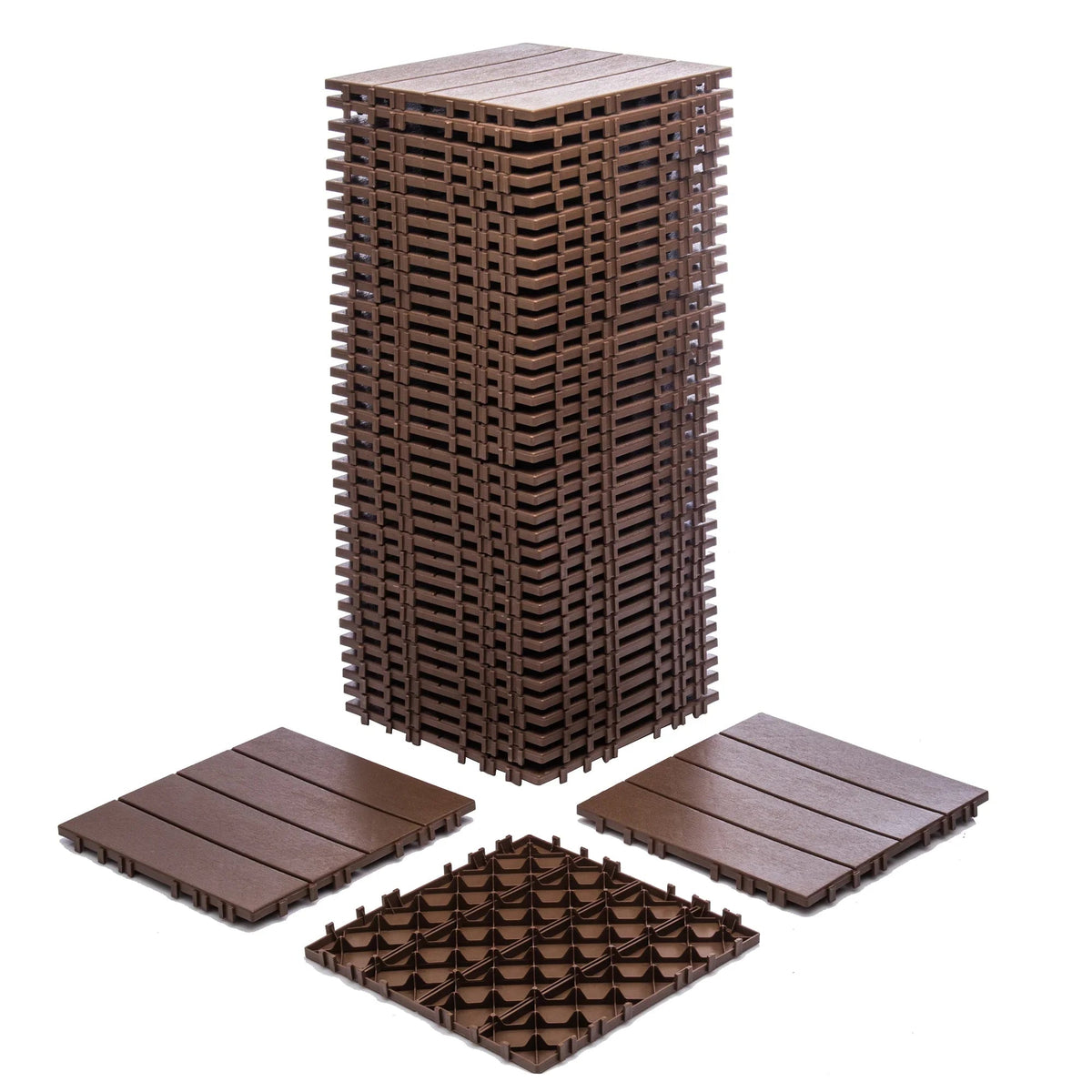 76-Pack Plastic Interlocking Deck Tiles, 68.80 Sq.Ft