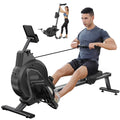 Neche Folding Magnetic Rowing Machine, 16 Resistance Levels, 350lb Weight Capacity, Black
