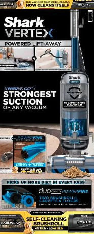 Shark Vertex DuoClean PowerFin Upright Vacuum With Powered Lift-Away - AZ2000