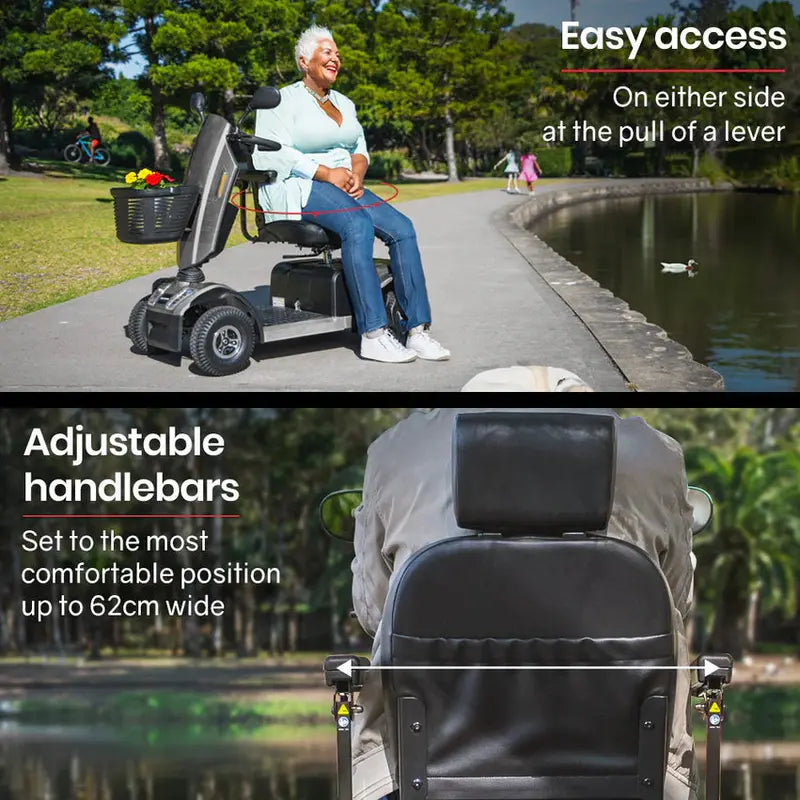 Equipmed Mobility Scooter, 30 km Range, 180 kg Capacity - VentureCruise Series S-XXL