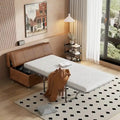 Twin-Fold Ottoman Sleeper Bed With PU Upholstery And Integrated Mattress