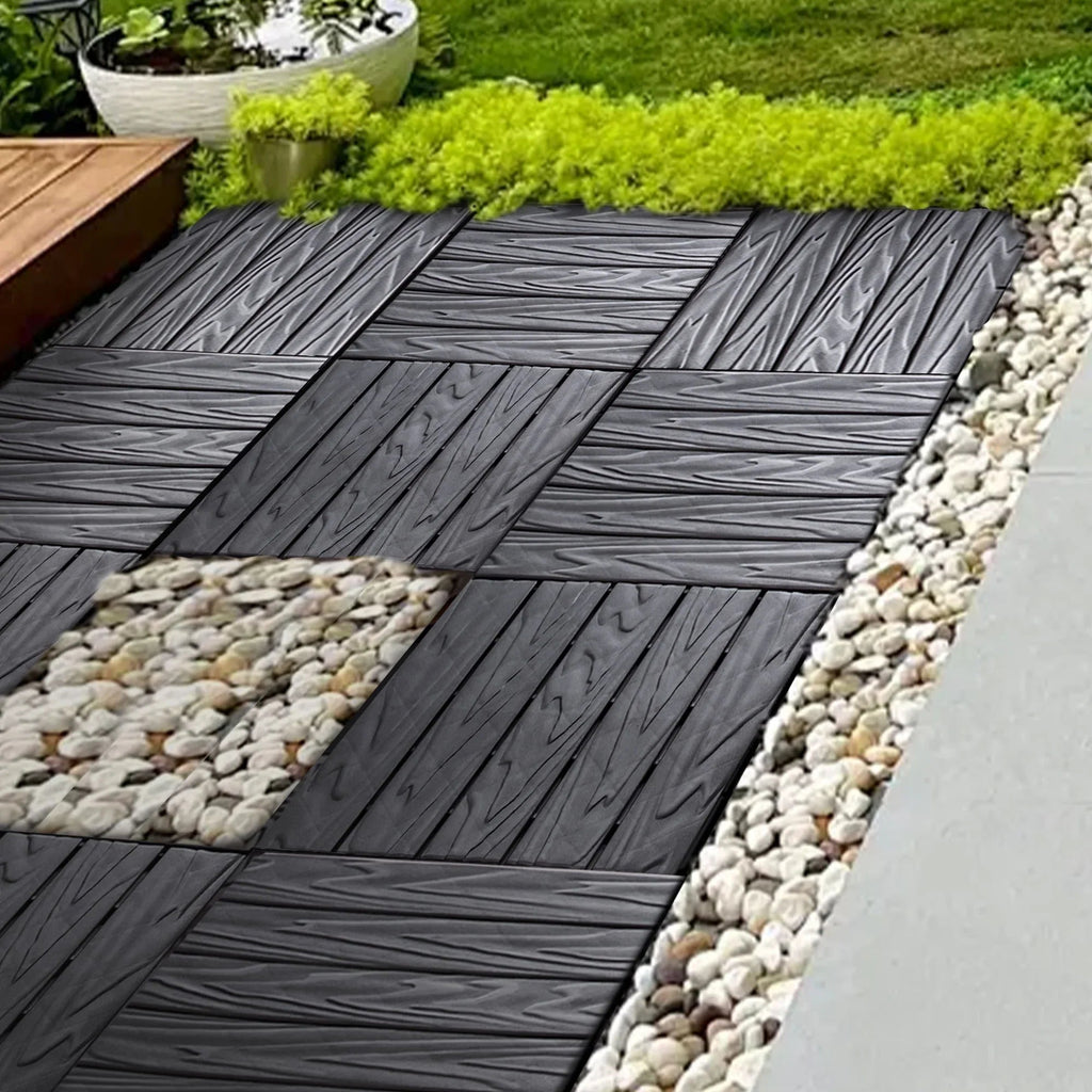 76-Pack Plastic Interlocking Deck Tiles, 68.80 Sq.Ft