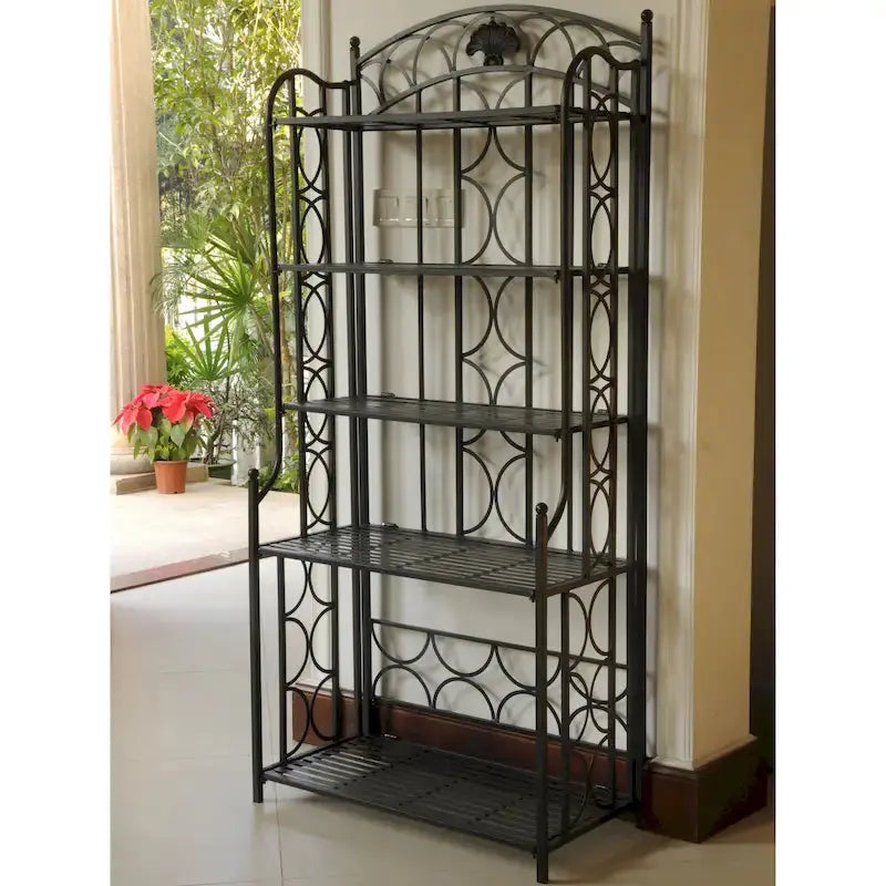 Mandalay 5-Tier Iron Baker's Rack - 67 Inches High x 31 Inches Wide x 16 Inches Deep