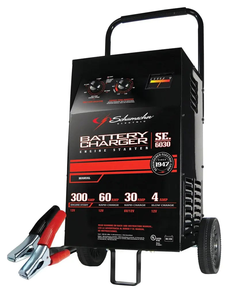Manual 6V/12V Automotive Battery Starter And Charger - 300-Amp