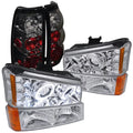 Spec-D Tuning Black SMD LED Projector Headlights With 6-LED Bumper Lights - Chevy Silverado Left And Right Pair