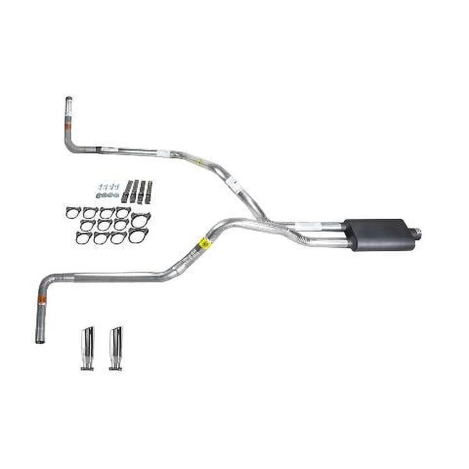 Silverado 88-95 Dual Exhaust System With 2.5 Pipe, Flowsound Muffler And RC Tip - Side Exit