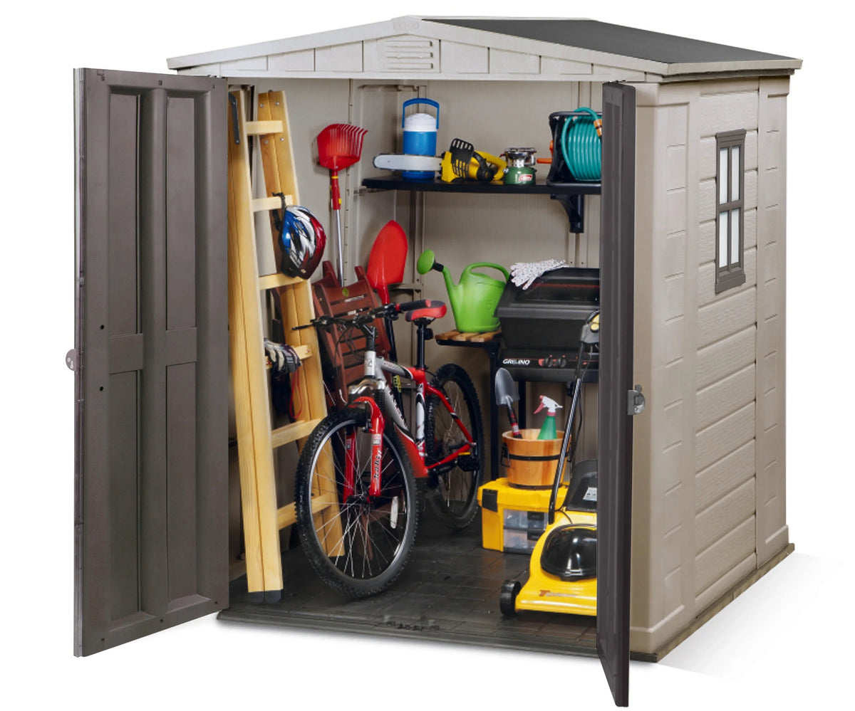 Keter Resin Outdoor Storage Shed, Taupe, 8 x 11 Foot - Factor