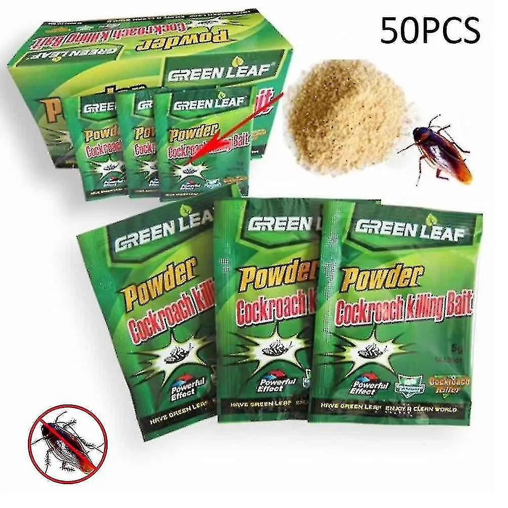 Green Leaf Powder Cockroach Killer Bait - 20-100 Packs