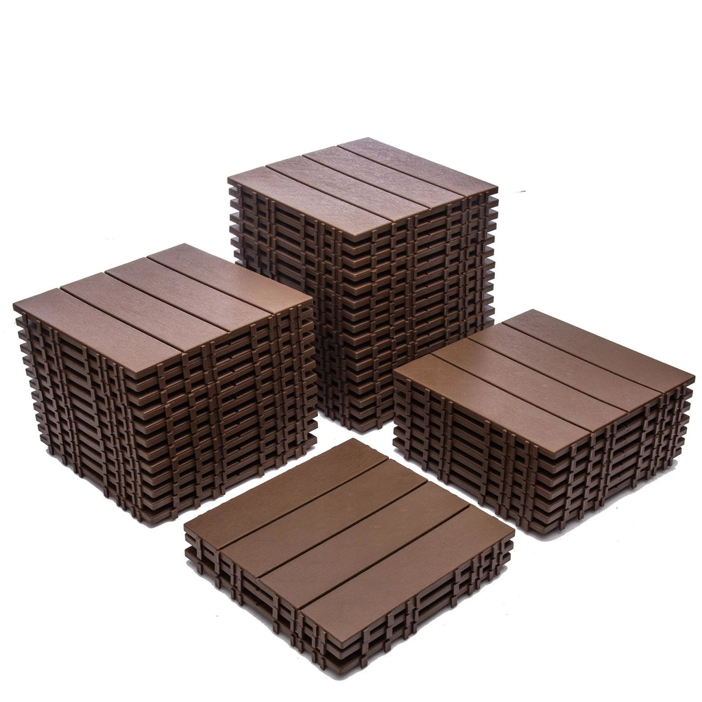 76-Pack Plastic Interlocking Deck Tiles, 68.80 Sq.Ft