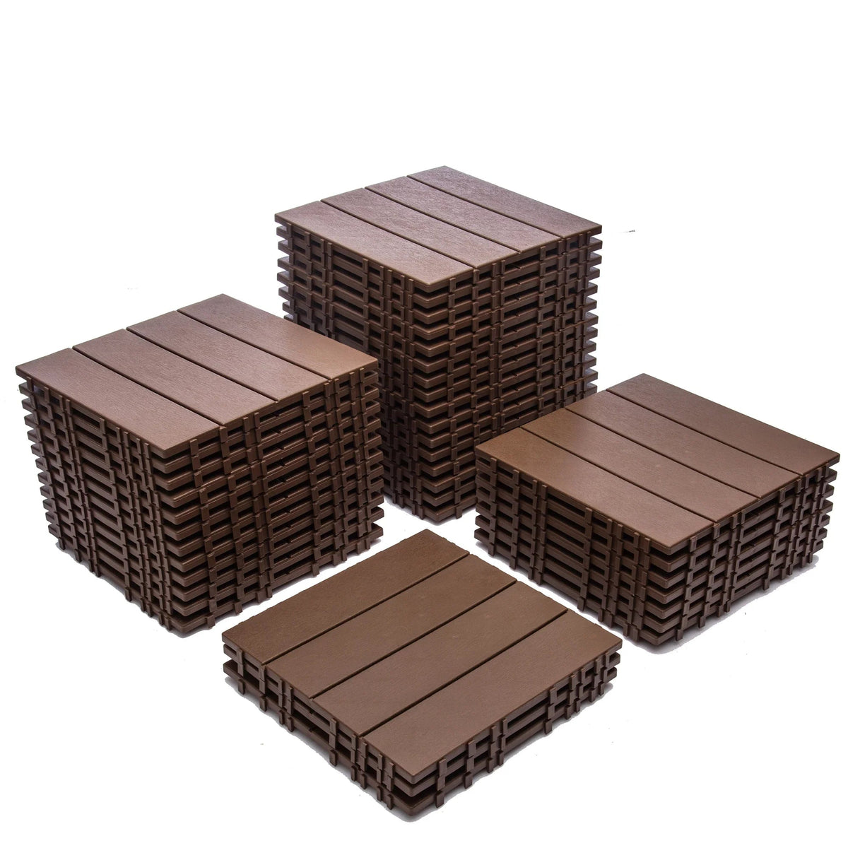 76-Pack Plastic Interlocking Deck Tiles, 68.80 Sq.Ft