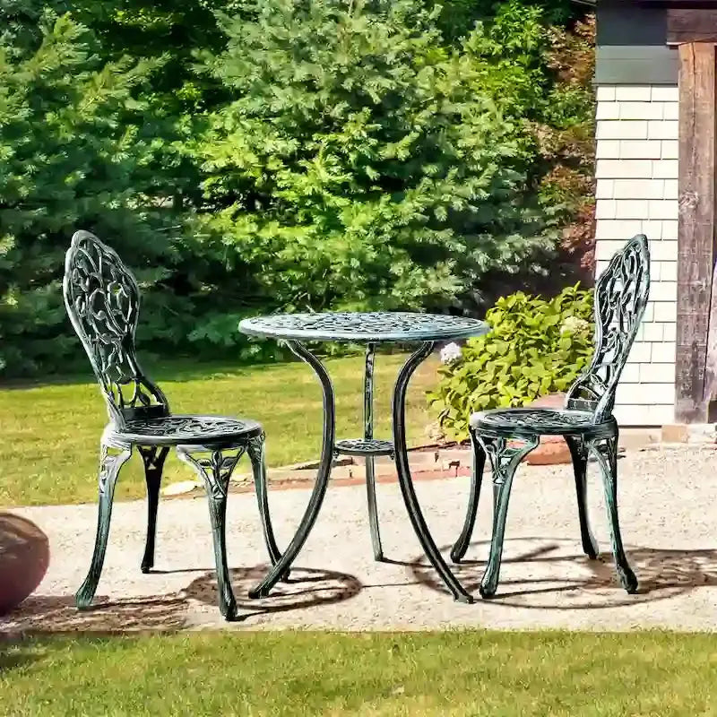 Yaheetech 3-Piece Aluminum Patio Bistro Set With 2 Chairs And Table - Antique Finish