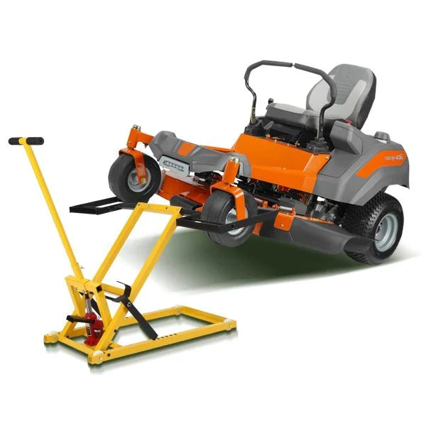 Lawn Mower Lift With Hydraulic Jack, 26 Inches, 500 LBS Capacity, Yellow - PHO_13L5VR2X2L