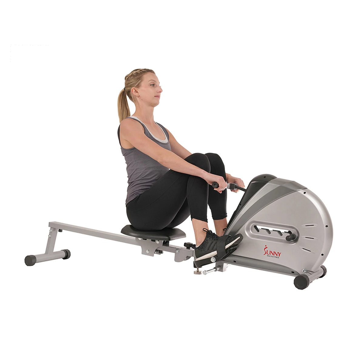 Sunny Health & Fitness Elastic Cord Rowing Machine With LCD Monitor - SF-RW5606