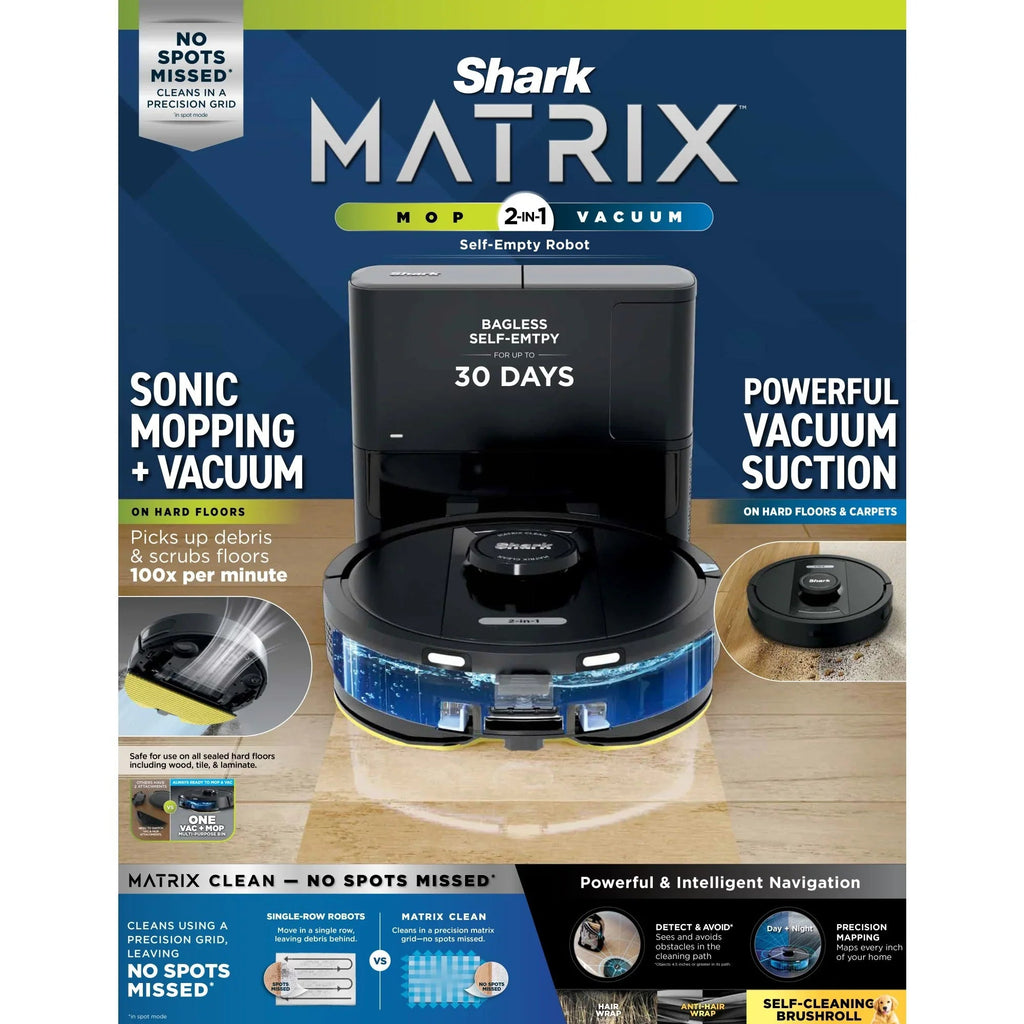 Shark Matrix Robot Vacuum And Mop With Auto-Empty Base - RV2400WS