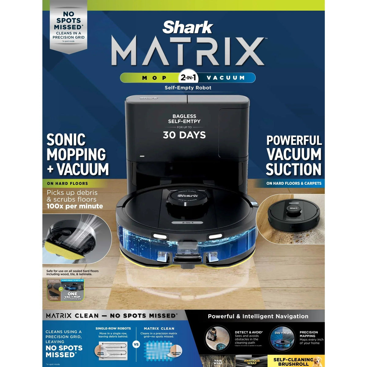 Shark Matrix Robot Vacuum And Mop With Auto-Empty Base - RV2400WS