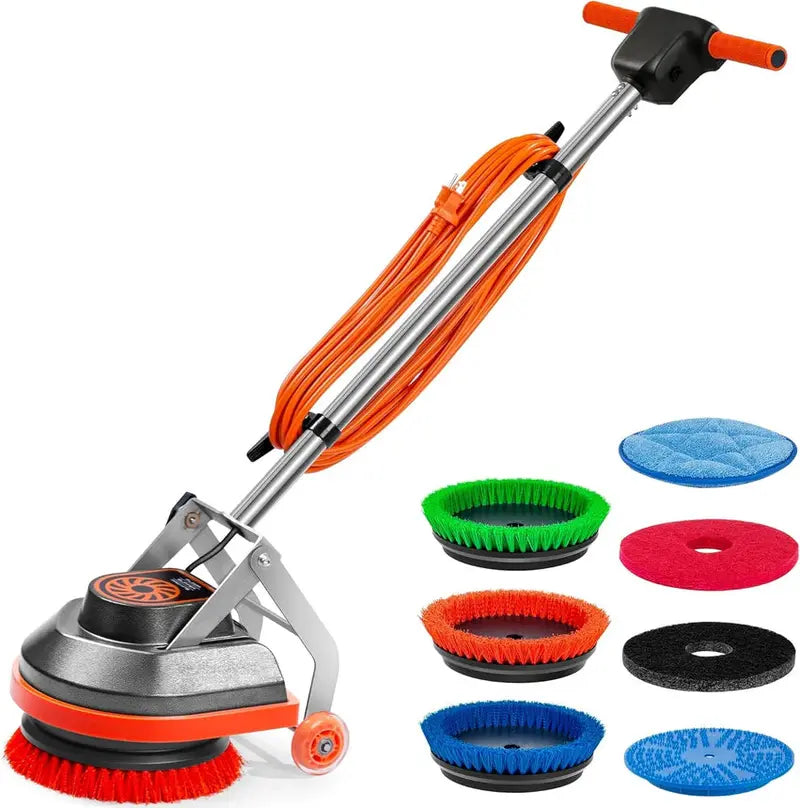 Commercial Grade Orbital Floor Scrubber And Polisher, 1.5 HP, Orange - Floor Scrubber-B