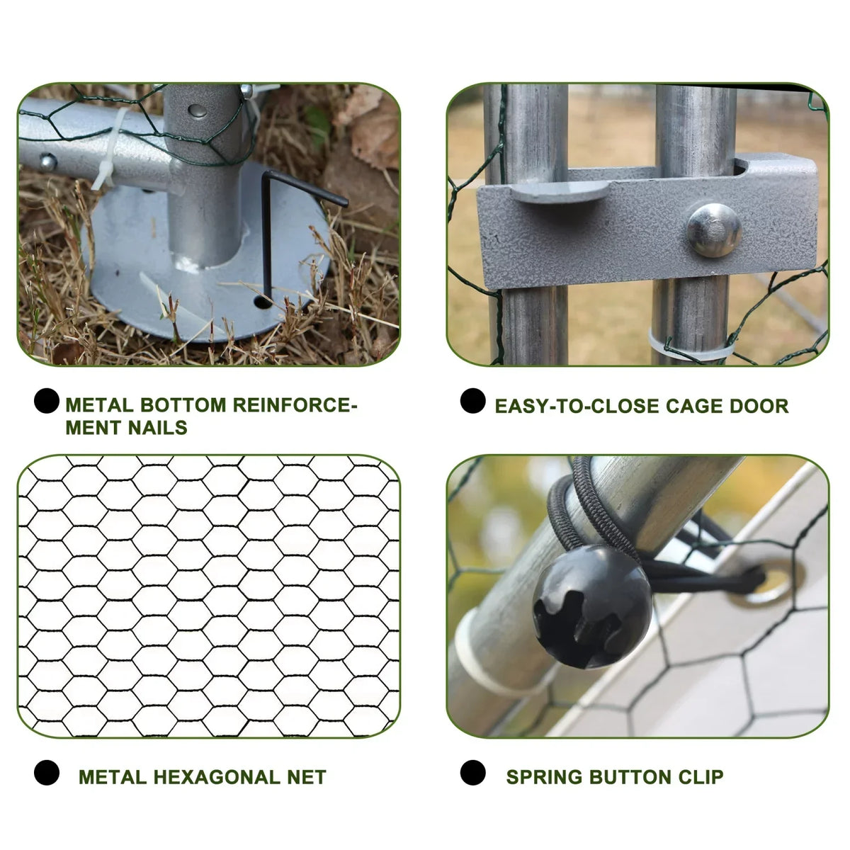 Large Galvanized Metal Chicken Coop With Waterproof Anti-Ultraviolet Cover - 10 L X 6