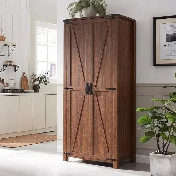 Farmhouse Armoire Cabinet With Adjustable Shelves, 20D x 32W x 72H