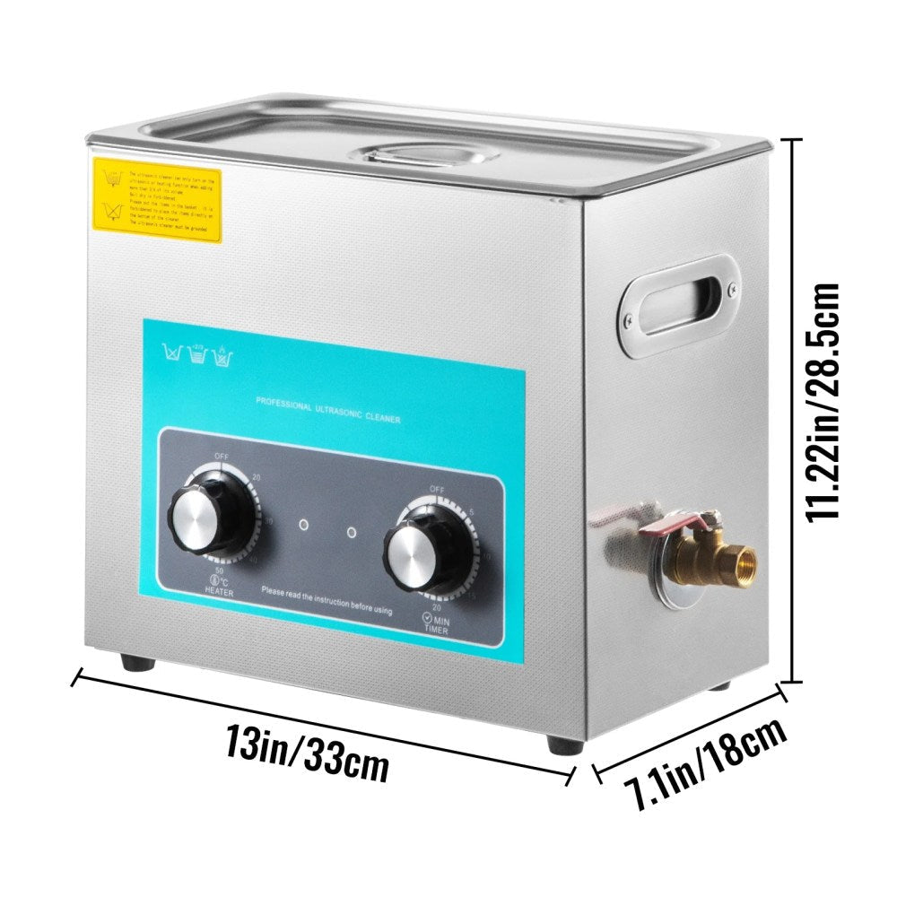 BENTISM Ultrasonic Vinyl Record Cleaner 6L 40kHz Stainless Steel Tank, 8 Records