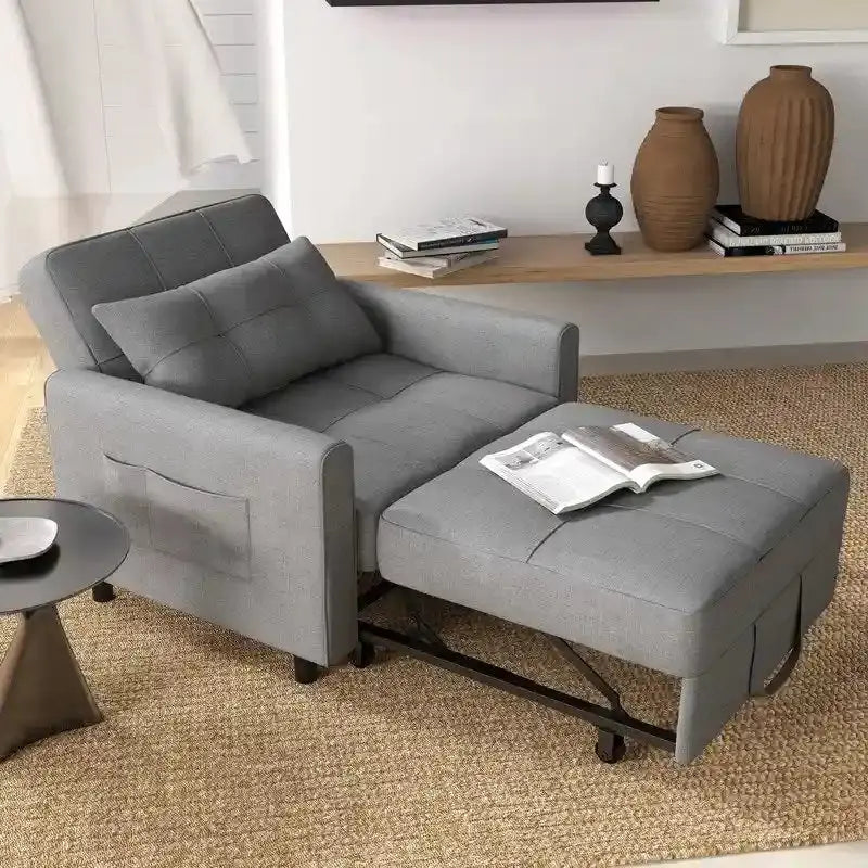 3-In-1 Convertible Sofa Bed Pull-Out Sleeper Foldable Lounge Chair - Dark Grey Or Grey