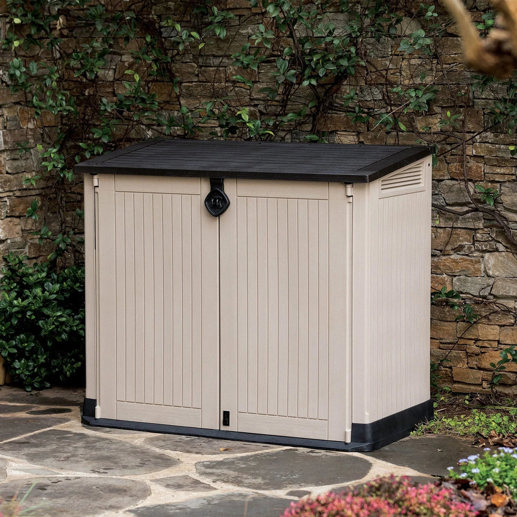Keter Store-It-Out Midi All-Weather Resin Storage Shed, Beige, 30 Cu Ft