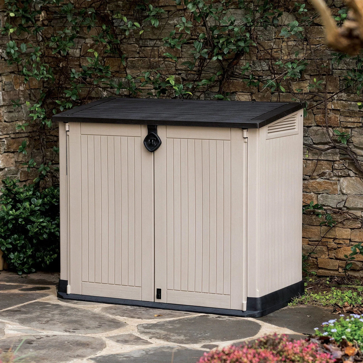 Keter Store-It-Out Midi All-Weather Resin Storage Shed, Beige, 30 Cu Ft