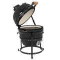 SalonMore 13in Round Ceramic Charcoal Grill - Black