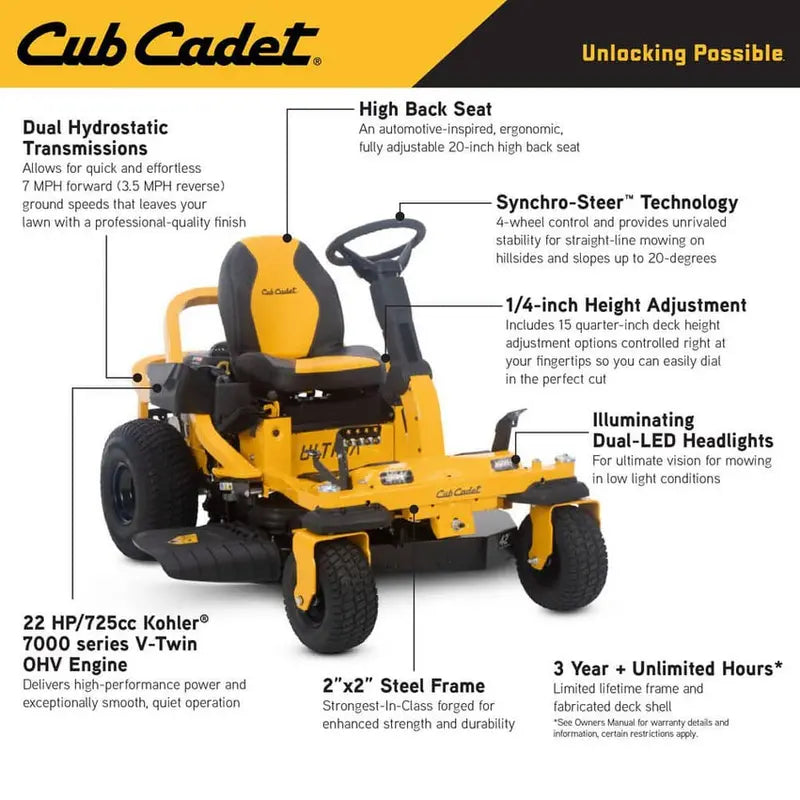 Cub Cadet Ultima ZTS1 Zero-Turn Mower, 42-Inch Fabricated Deck, 22-HP Kohler Engine