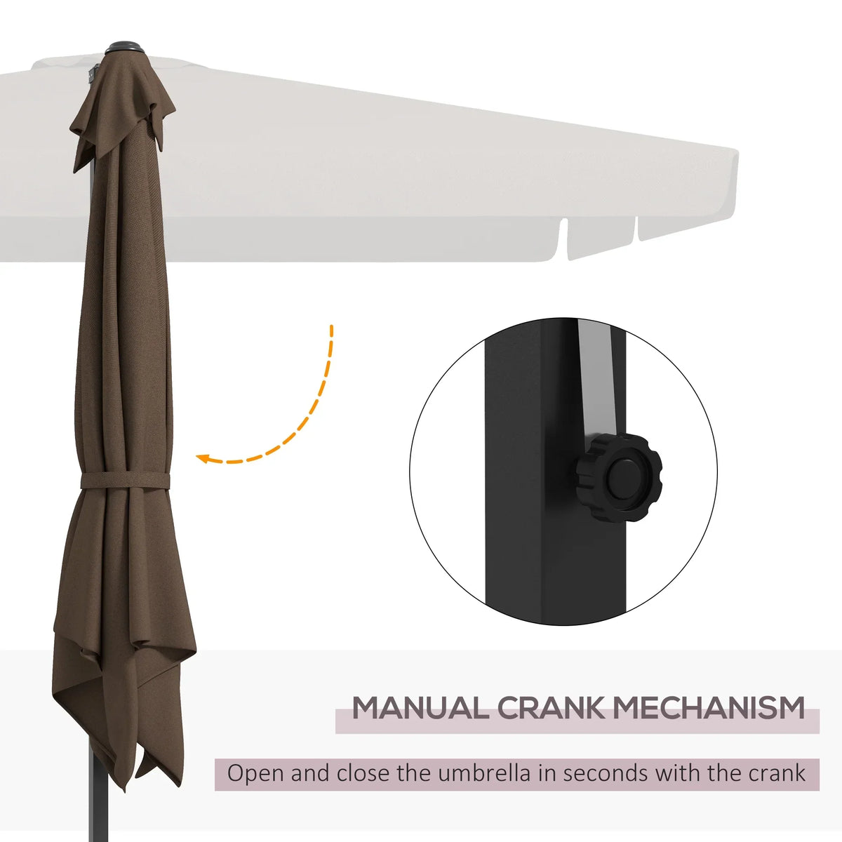Royard Oaktree 10ft Cantilever Patio Umbrella With Tilt, Crank, Cross Base, Aluminum Pole And Air Vent - Tan