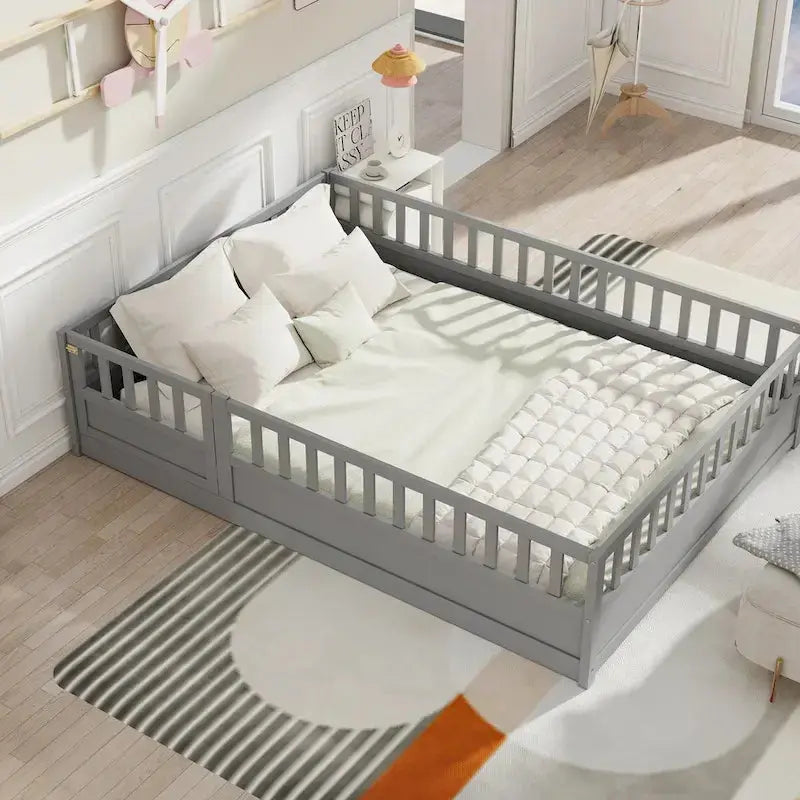 Montessori Toddler Floor Bed - Low-Profile Solid Wood Frame With Support Slats