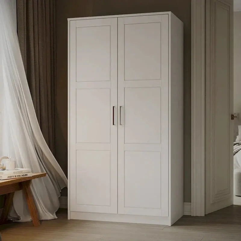 Palace Imports 2-Door Solid Wood Wardrobe Armoire, 37.75 W x 72 H x 23.75 D - Urban