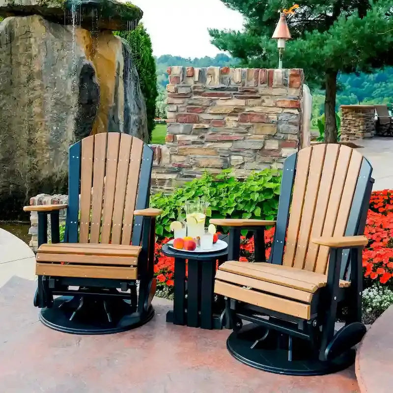 Poly Lumber Adirondack Swivel Glider Chair, 30W x 28D x 44H
