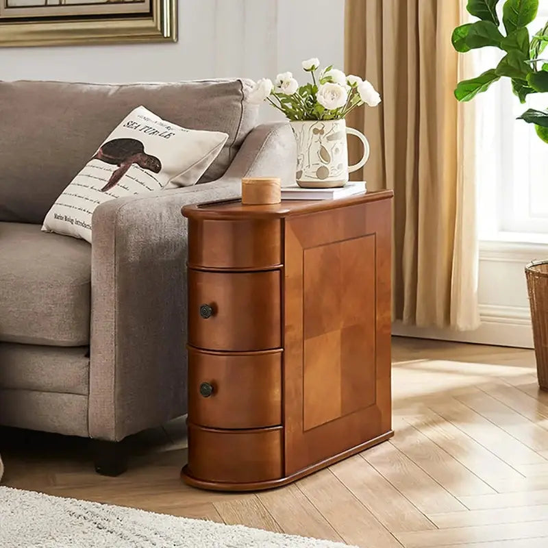 Solid Wood Chairside End Table, Two Drawers, 23.62'D x 10.63'W x 23.62'H