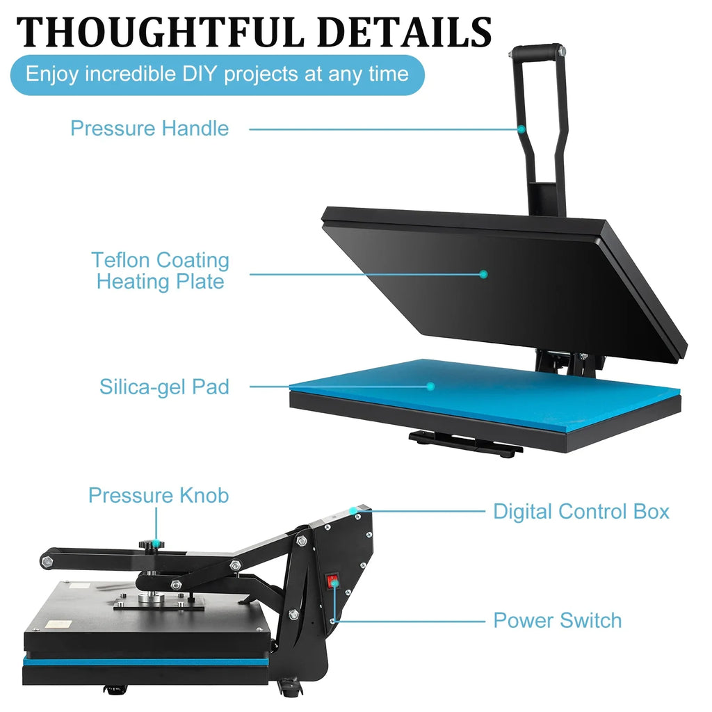 SHZOND Clamshell Heat Press 16 x 20 Inch 1700 W - Digital Control