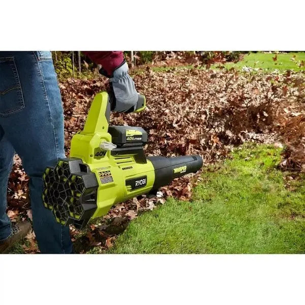 Ryobi 40V Brushless 20 in Self-Propelled Lawn Mower, Trimmer And Blower Kit With Dual Batteries And Chargers - RY401120-Y RY40270 RY40407BTLVNM