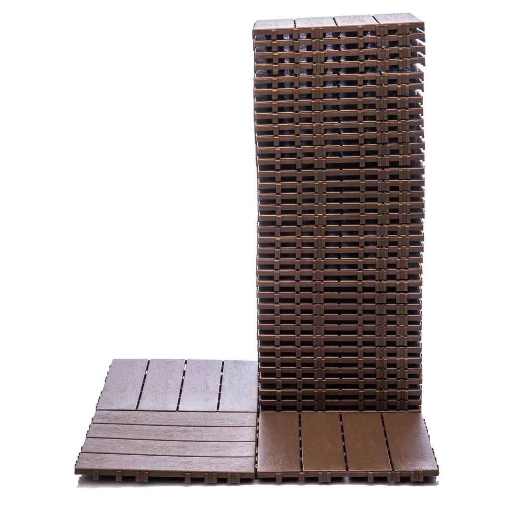 76-Pack Plastic Interlocking Deck Tiles, 68.80 Sq.Ft