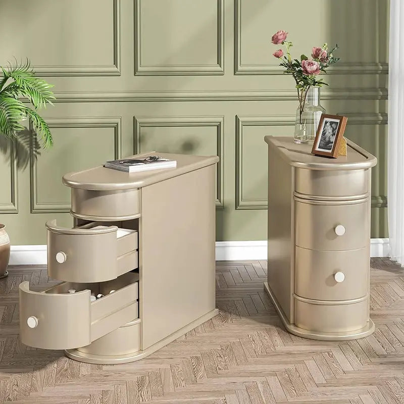 Solid Wood Chairside End Table, Two Drawers, 23.62'D x 10.63'W x 23.62'H