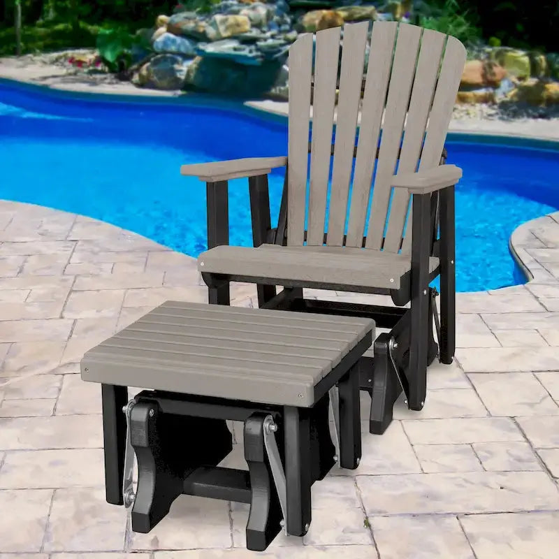 American Furniture Classics Fan-Back Glider Rocker With Matching Ottoman - Handcrafted In The USA